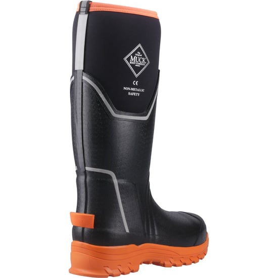 Muck Boots Grit S5 Rubberen Dames Regenlaarzen Zwart/oranje - Image 2