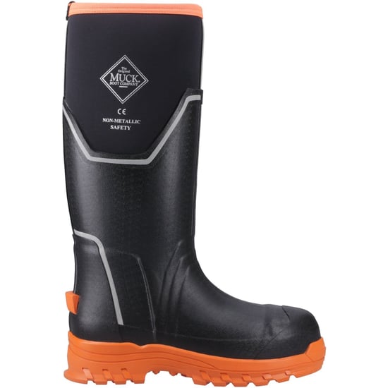 Muck Boots Grit S5 Rubberen Dames Regenlaarzen Zwart/oranje - Image 5