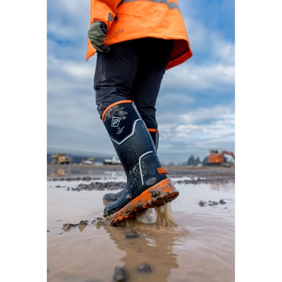 Muck Boots Grit S5 Rubberen Dames Regenlaarzen Zwart/oranje - Image 6