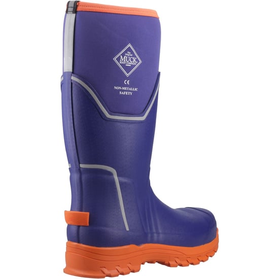 Muck Boots Grit S5 Heren Regenlaarzen Blauw/oranje Van Rubber - Image 2