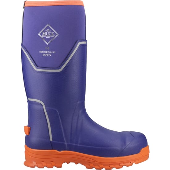 Muck Boots Grit S5 Heren Regenlaarzen Blauw/oranje Van Rubber - Image 5
