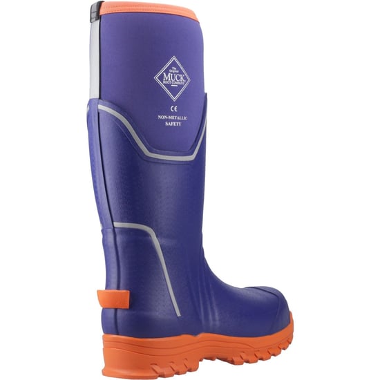 Muck Boots Grit S5 Rubberen Dames Regenlaarzen Blauw/oranje - Image 2