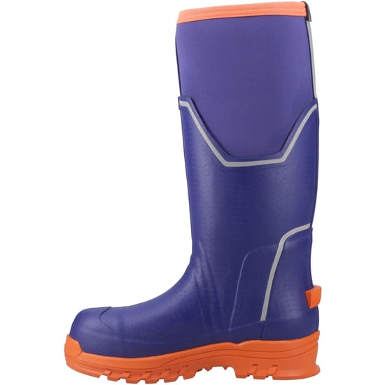 Muck Boots Grit S5 Rubberen Dames Regenlaarzen Blauw/oranje - Image 4
