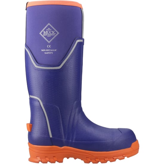 Muck Boots Grit S5 Rubberen Dames Regenlaarzen Blauw/oranje - Image 5