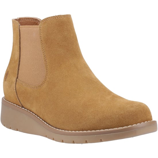 Hush Puppies Leonie Suède Dames Tan Platte Chelsea Boots - Image 1