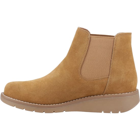 Hush Puppies Leonie Suède Dames Tan Platte Chelsea Boots - Image 4