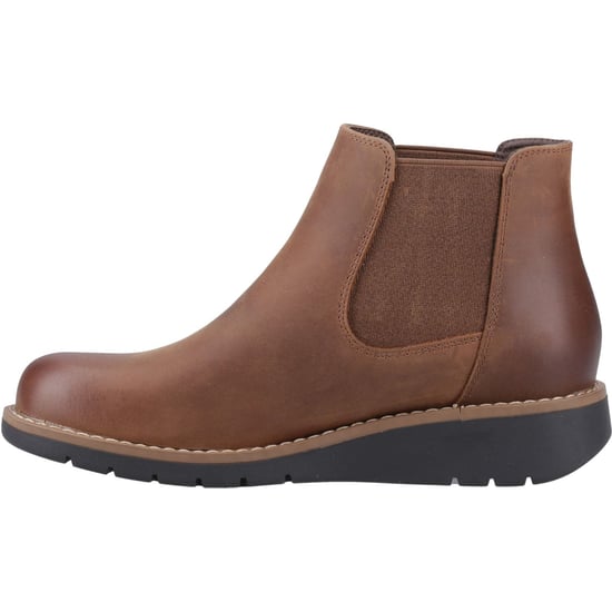 Hush Puppies Leonie Leren Damesschoenen Bruine Platte Chelsea Laarzen - Image 4