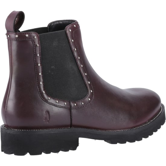 Hush Puppies Gwyneth Leren Dames Platte Chelsea Laarzen In Prune Kleur - Image 2