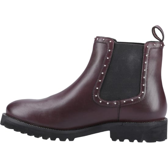 Hush Puppies Gwyneth Leren Dames Platte Chelsea Laarzen In Prune Kleur - Image 4
