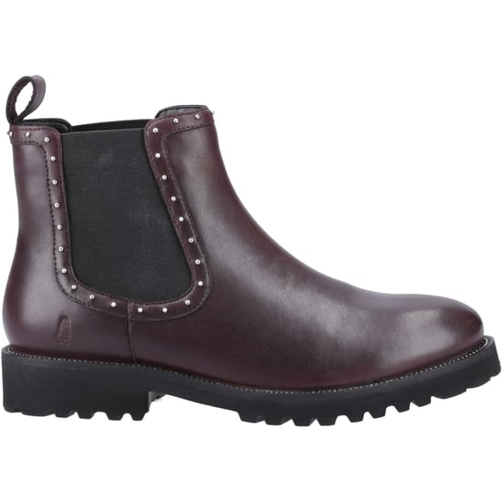 Hush Puppies Gwyneth Leren Dames Platte Chelsea Laarzen In Prune Kleur - Image 5