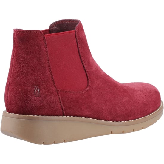 Hush Puppies Leonie Suède Dames Bordo Platte Chelsea Boots - Image 2