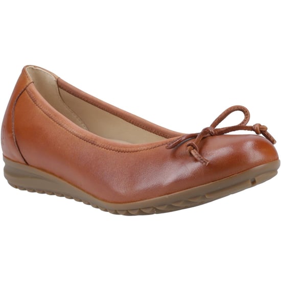Hush Puppies Lucille Leren Dames Tan Platte Schoenen - Image 1