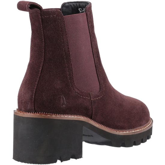 Hush Puppies Gaia Leren Dames Prune Kleurige Chelsea Laarzen Met Hak - Image 2