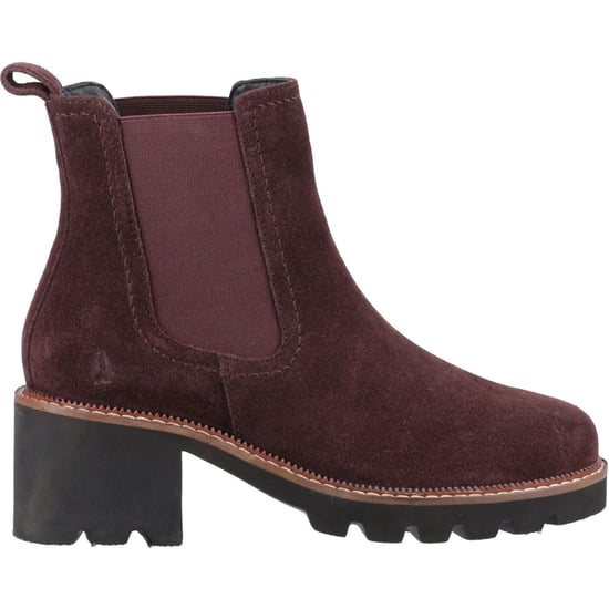 Hush Puppies Gaia Leren Dames Prune Kleurige Chelsea Laarzen Met Hak - Image 5