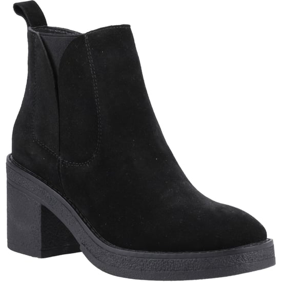 Hush Puppies Felicia Suède Dames Zwarte Gehackte Chelsea Boots - Image 1