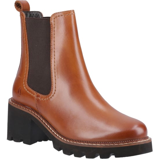 Hush Puppies Gaia Leren Dames Tan Hak Chelsea Boots - Image 1