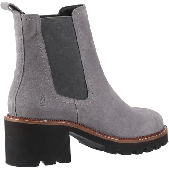 Hush Puppies Gaia Leren Dames Grijze Chelsea Laarzen Met Hak - Image 2