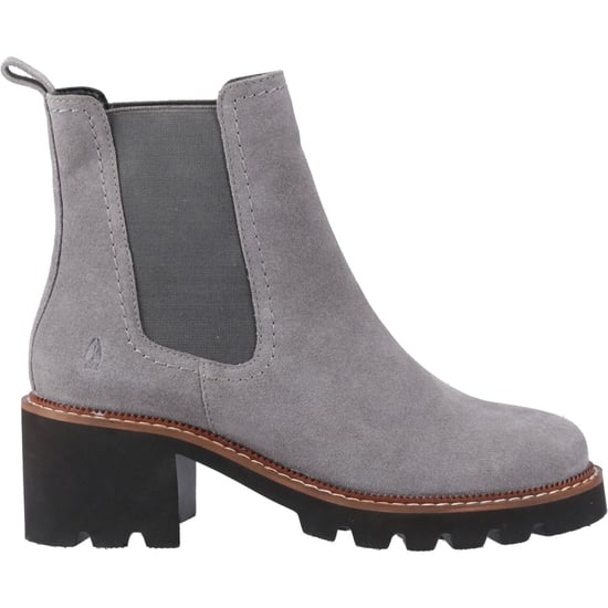 Hush Puppies Gaia Leren Dames Grijze Chelsea Laarzen Met Hak - Image 5