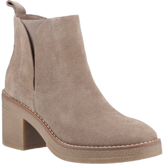 Hush Puppies Felicia Suède Dames Taupe Hak Chelsea Boots - Image 1
