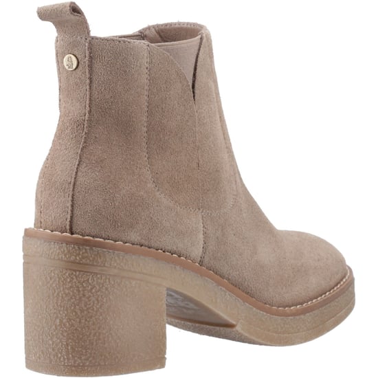 Hush Puppies Felicia Suède Dames Taupe Hak Chelsea Boots - Image 2