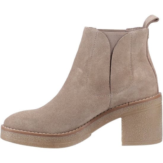 Hush Puppies Felicia Suède Dames Taupe Hak Chelsea Boots - Image 4