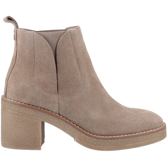 Hush Puppies Felicia Suède Dames Taupe Hak Chelsea Boots - Image 5