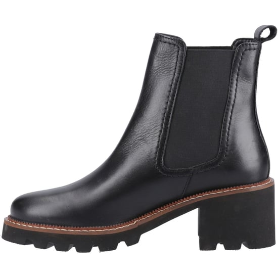 Hush Puppies Gaia Dames Zwarte Leren Chelsea Laarzen Met Hak - Image 4