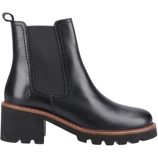 Hush Puppies Gaia Dames Zwarte Leren Chelsea Laarzen Met Hak - Image 5