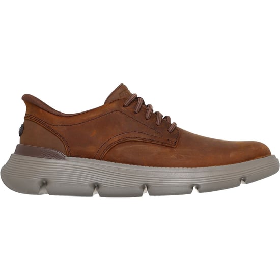 Skechers Garza Duran Leren Heren Donkerbruine Veterschoenen - Image 5