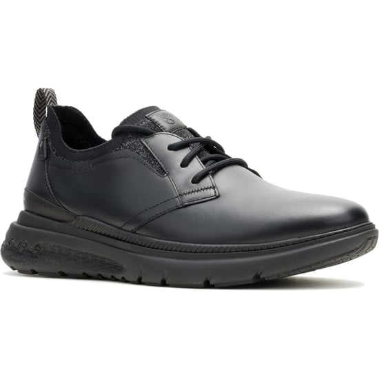 Hush Puppies Excel Leren Heren Zwarte/Zwarte Veterschoenen - Image 1