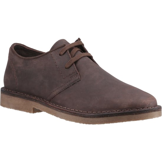 Hush Puppies Scout Leren Heren Veterschoenen in Waxy Bruin - Image 1