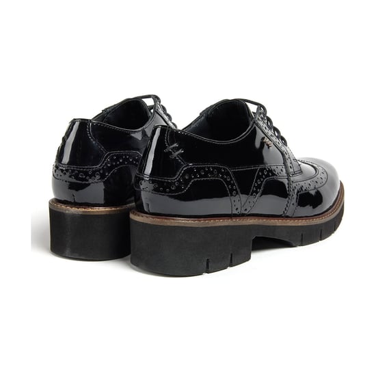 Pod Kacey Leren Dames Zwarte Brogues Schoenen - Image 2