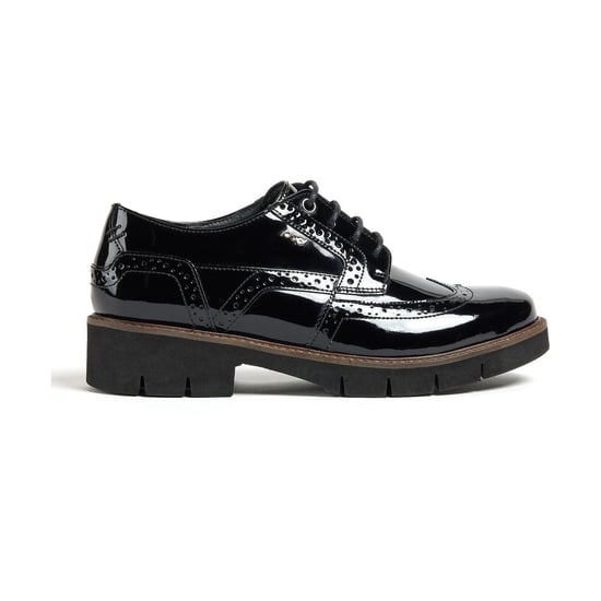 Pod Kacey Leren Dames Zwarte Brogues Schoenen - Image 3