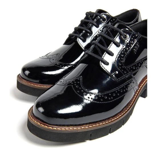 Pod Kacey Leren Dames Zwarte Brogues Schoenen - Image 4