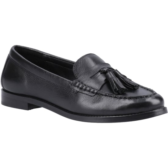 Hush Puppies Connie Dames Zwarte Leren Instappers - Image 1