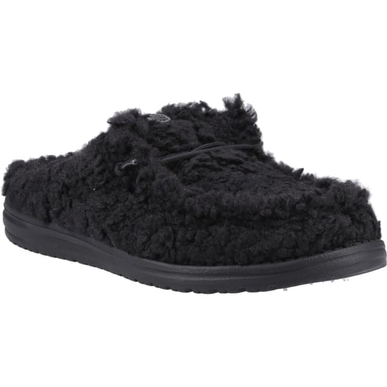 HEYDUDE Wally Polyester Heren Zwarte/zwarte Muilezels - Image 1