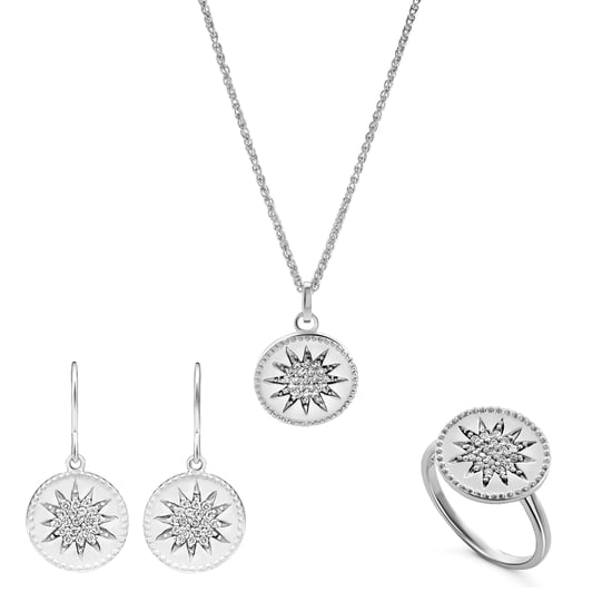 Orphelia 'Shine' Dames 925 Sterling Zilveren Set: Ketting + Oorbellen + Ring - Zilver SET-7576 - Image 1