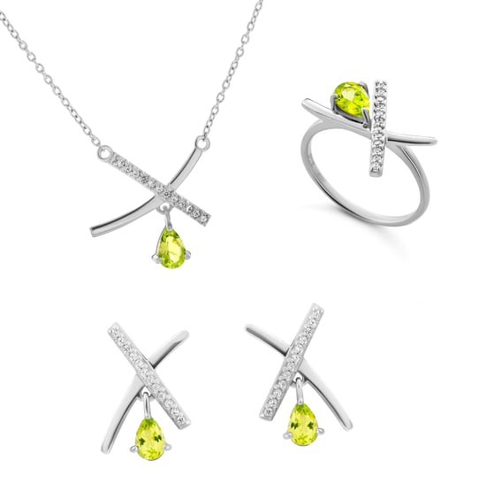Orphelia 'Charlotte' Dames 925 Sterling Zilveren Set: Ketting + Oorbellen + Ring - Zilver SET-7580/P - Image 1
