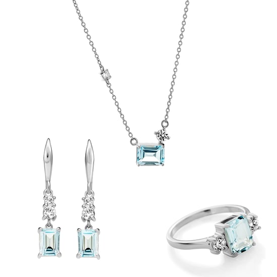Orphelia 'Fira' Dames 925 Sterling Zilver Set: Ketting + Oorbellen + Ring - Zilver SET-7571 - Image 1