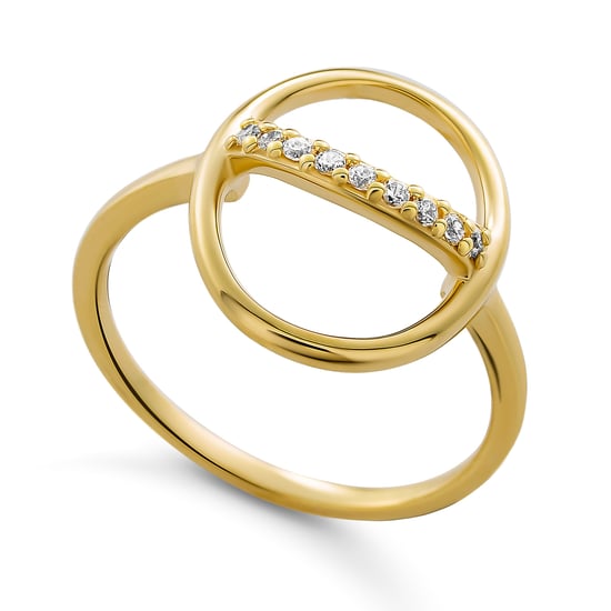 Orphelia 'Amaliada' Dames 925 Zilveren Set: Ketting + Oorbellen + Ring - Gouden SET-7572 - Image 2