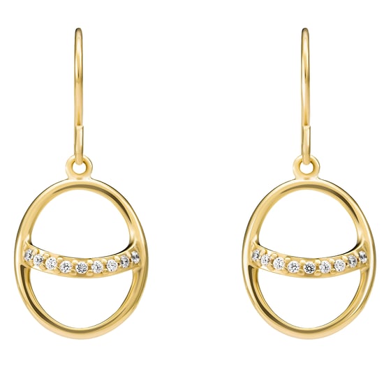 Orphelia 'Amaliada' Dames 925 Zilveren Set: Ketting + Oorbellen + Ring - Gouden SET-7572 - Image 4