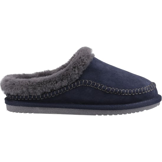 Hush Puppies Anika Suède Dames Navy Slippers - Image 5
