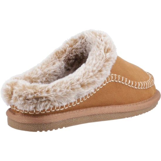 Hush Puppies Anika Suède Dames Tan Slippers - Image 2