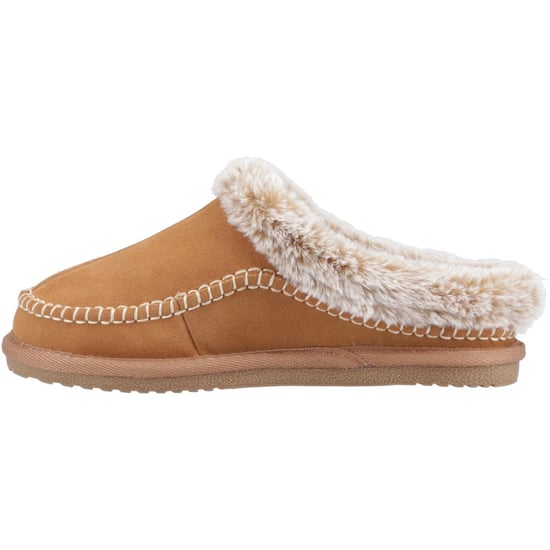 Hush Puppies Anika Suède Dames Tan Slippers - Image 4