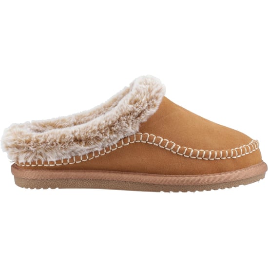 Hush Puppies Anika Suède Dames Tan Slippers - Image 5