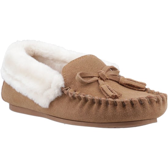 Hush Puppies Agnes Suède Dames Tan Slippers - Image 1