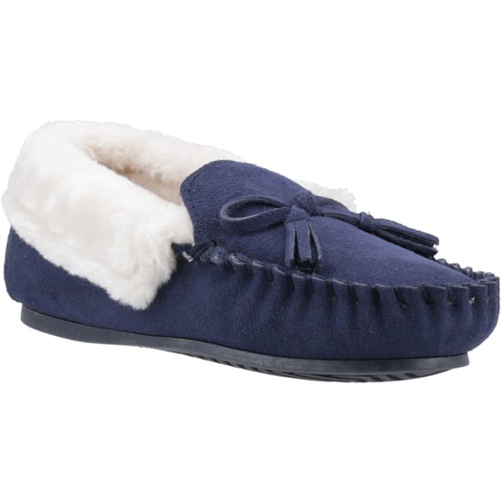 Hush Puppies Agnes Suède Damenslippers in Marineblauw - Image 1