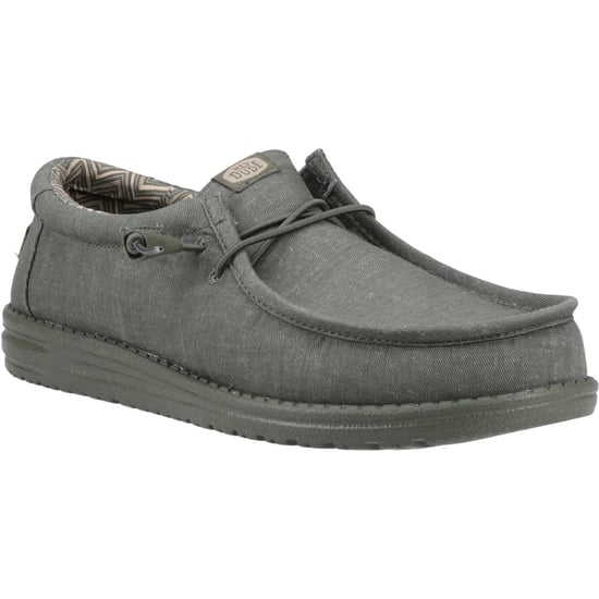 HEYDUDE Wally Stretch Canvas Katoenen Heren Donkergroene Mocassin Schoenen - Image 1