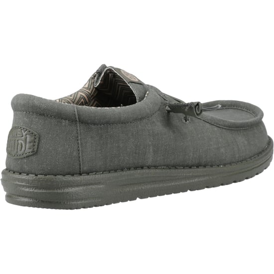 HEYDUDE Wally Stretch Canvas Katoenen Heren Donkergroene Mocassin Schoenen - Image 2