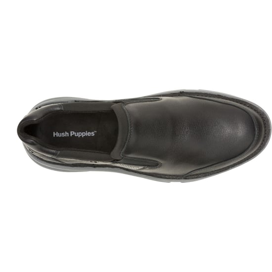 Hush Puppies Baylor Leren Mannen Zwarte Instappers - Image 4